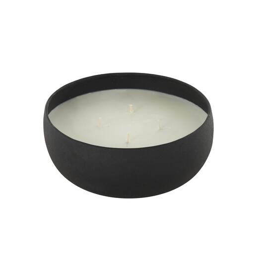 7" Black 4-Wick Metal Eucalyptus Spa Scented & Textured Candle with White Wax